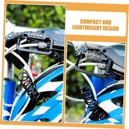 Mikikit Portable Helmet Lock Cable, Security Bike and Motorcycle Tamper-Proof Steel Wire Lock with Combination Code, Lightweight Alloy Spring for Outdoor Cycling and Motorbike Safety
