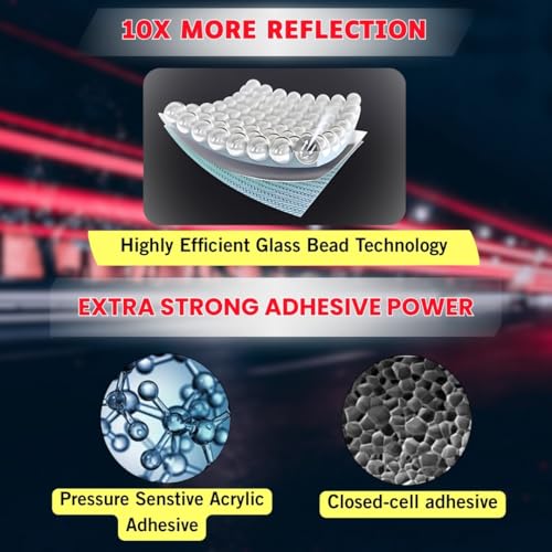Reflective Reflective Tape Reflective Film Safety Warning Tape Waterproof Reflective Film Cars Motorcycles Helmet Bicycle Made with Diamond Grade (4083_ 10mm X 5meter Yellow) - color: 4083_ 10mm X 5meter Yellow