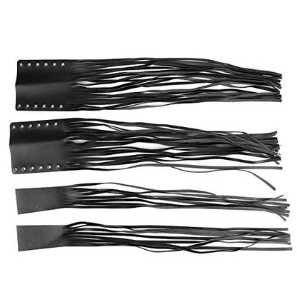 Qiilu Motorcycle Clutch Tassels, Universal Hand Grips Tassel Fringe Wrap Cover Motorcycle Brake Clutch Lever Streamer 7/8in 1in Fit for (Black) - color: Black