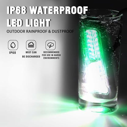 WINECO 8PCS LED Strobe Lights 12V Sync Feature Green White 12LED Emergency Hazard Warning Lights with Strobe Controller for Trucks Vehicles ATV RV Cars Van - color: GREEN WHITE