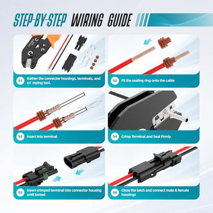 Weather Pack Connectors 26 Kits 1/2/3/4 Pin Automotive Waterproof Electrical Connectors Sealed Male Female Terminals with Removal Tool 18-14 AWG for Car Truck Marine Motorcycle - size: 1-4pin 26sets/18-14AWG