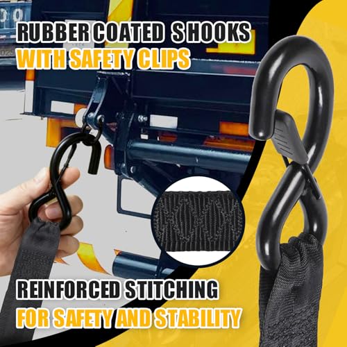 Ayaport Retractable Ratchet Straps 1.75in X 10ft, 4400lbs Break Strength, Heavy Duty Ratchet Straps Self Retractable Tie Down Straps with Hook & Soft Loops for Motorcycle, Cargo Trailer, Truck, 1PK - size: 1.75"x10'-1pc