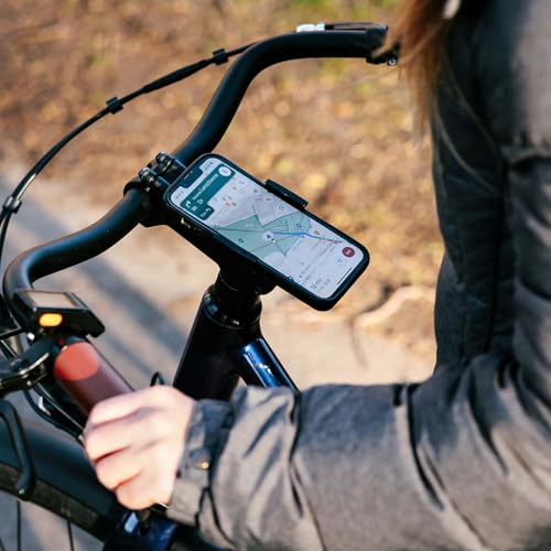 Loop Micro Mount – Super Compact Bike Phone Holder for iPhone & Samsung – Metal Stem Cap Mount, Easy Installation, Universal Fit, Seamless Integration, Durable & Sleek Bicycle Phone Mount - Black - color: Black