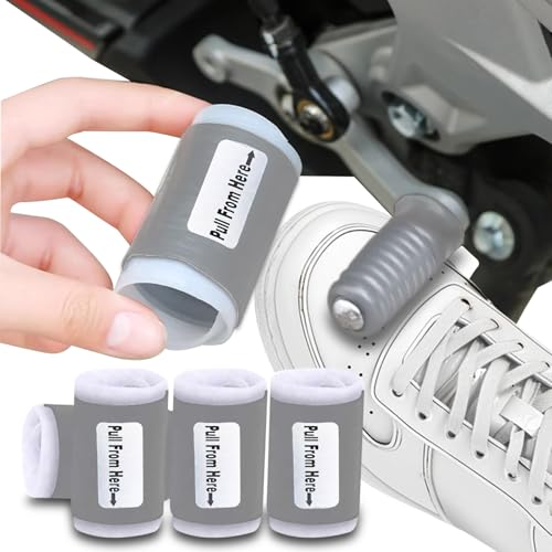 K-Shield 5 Pieces Motorcycle Shifter Shoe Protector - Quick-Fit Universal Boots Protector for Motorbike Footwear Shoes, Non-Slip Rubber Cover Accessories for Men Women, Black (Grey) - size: GREY