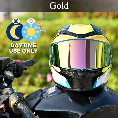 Compatible With K6S Visor K6 Face Shield Replacement Tinted Visor Helmet Accessories (Gold) - color: Gold
