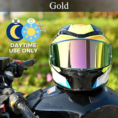 Compatible With K6S Visor K6 Face Shield Replacement Tinted Visor Helmet Accessories (Gold) - color: Gold