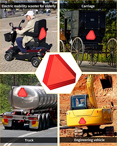 Slow Moving Vehicle Sign Triangle Sign for Golf Cart, UTV/ATV/RTV, Tractor&Farm equipment with Reflective - 14"x16"80-mil Thick Plastic, Up to 7 Years Outdoor - Include Screws & Zip Ties (2 PACK) - color: 2 PACK