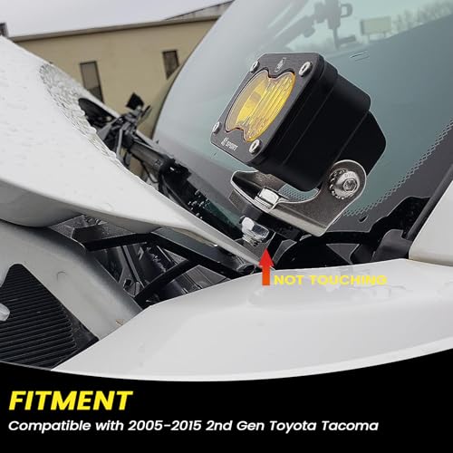 Ditch Hinge LED Light Brackets Hood Mount Brackets Compatible with 2nd Gen Toyota Tacoma 2005-2015 for Auxiliary Offroad LED Pod Light Work Light - size: For Tacoma 2005-2015
