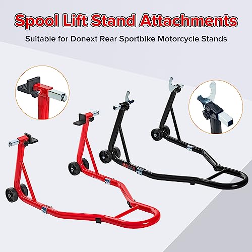 Spool Lift Stand Attachments for Rear Sportbike Motorcycle Stands (Attachment ONLY), U and L-Shaped Adapter 2 Pairs - size: U+L