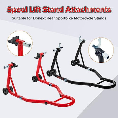Spool Lift Stand Attachments for Rear Sportbike Motorcycle Stands (Attachment ONLY), U and L-Shaped Adapter 2 Pairs - size: U+L