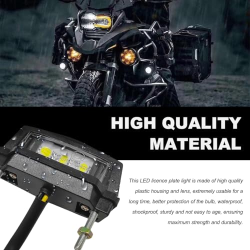 Motorcycle LED License Plate Lamp Assembly, 12V Waterproof Motorbike Bright LED Brake Running Tail Light, Universal Rear Brake Light Taillight Lamp for ATV Dirt Bike