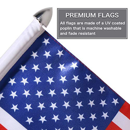 2 PCS Motorcycle Flag Pole with American Flag and Pirate Safety Flag 6.7'' x 10.2'' Foldable 90° Flag Pole Bracket Fit for 1/2'' Tubular Luggage Rack For Harley Touring Spring Honda Goldwing etc. - color: US Flag+Pirate Safety Flag