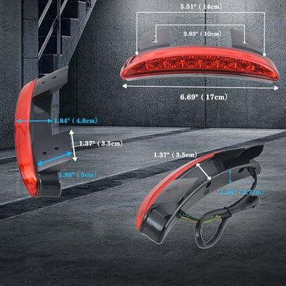 1PC Motorcycle Tail Light Chopped Rear Fender Edge LED Brake Light License Plate Light Stop Running Light for XL 883N 1200N XL1200V XL1200X (Red Shell) - size: NO.1-Red Shell