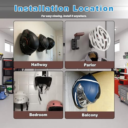 Motorcycle Helmet Holder Wall Mount - Heavy Duty Helmet Hanger Rack with 2 Key Hooks, Solid Wood & Strong Steel Design for Bike, Football, Skiing Sports Gear, Jackets & Hats (Yellow*6) - color: Yellow*6