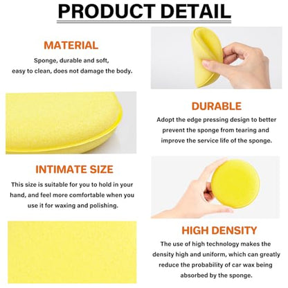 Car Wax Applicator Pad 24 PCS - Foam Applicator Pads 4 Inch Round Polishing Sponge for Tire Shine Waxing Detailing, Ultra Soft High Density Foam Pad for Car Polish, Scratch Repair & Wheel Dressing - size: 10CM-24PCS