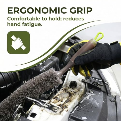 Car Engine Cleaning Brush, Soft Bristle Long Handle Car Parts Cleaning Brushes, Flexible Bendable Automotive Engine Bay Detailing Brush for SUV, ATV, Motorcycle(1PC) - size: 1PC