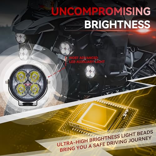 2PCS 3inch 80W LED Light Pods with Amber Covers, 9600LM Yellow Fog Light Pods LED Light Bar Offroad Driving Lights,for Jeep Wrangler Truck Car ATV SUV Motorcycle Cabin Boat (2Pcs 3Inch Lights) - size: 2Pcs 3Inch Lights