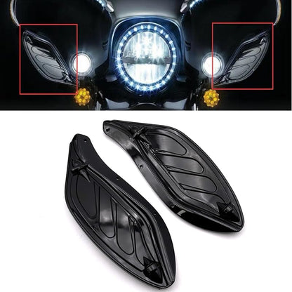 IZX fit for Harley Touring CVO Electra Street Glide Ultra Classic FLHX FLHTCSE Tri Glide Ultra Classic 96-13 Motorcycle Air Deflector Side Wing Windshield Fairing (Black) - color: Black