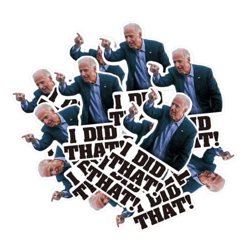 100 Pcs I Did That Biden Stickers,Joe Biden Stickers Funny I Did That - Pointed to Your Left,That's All Me Car Bumper Reflective Waterproof Humor Decals for Motorcycle Helmet Laptop Window
