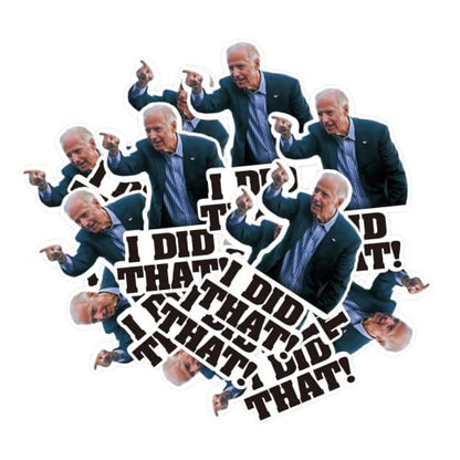 100 Pcs I Did That Biden Stickers,Joe Biden Stickers Funny I Did That - Pointed to Your Left,That's All Me Car Bumper Reflective Waterproof Humor Decals for Motorcycle Helmet Laptop Window