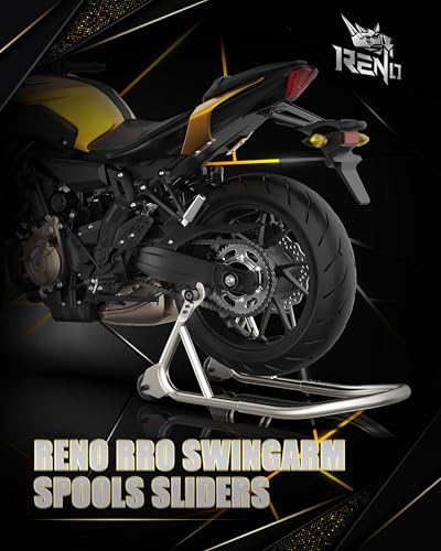 RENO 8MM Swingarm Spools Sliders Stand, 304 Stainless Steel Universal M8 Motorcycle Frame Sliders Compatible with GSXR600 GSXR750 GSXR1000 GSX1300R GSX750F CBR1000RR CBR600RR (Black, 2 Pcs) - color: 304 Stainless Steel (matte), size: 8MM