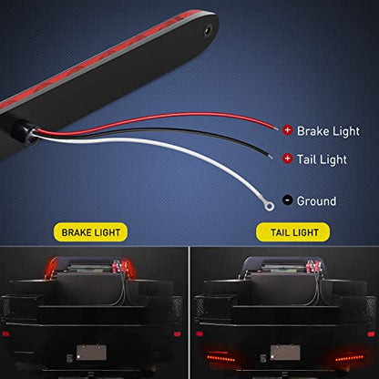 Nilight 2PCS 16Inch 11 LED Red Trailer Light Bar for Parking Stop Turn Signals Tail Brake DOT Compliant IP65 Waterproof Truck ID Marker - color: 2Pcs 16" Red 11LED