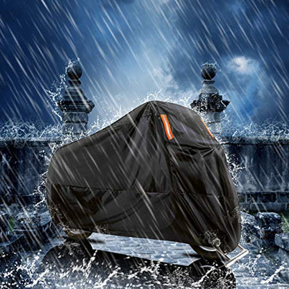 WinPower Outdoor Waterproof Motorcycle Cover All Weather Protection Winter Snow Universal Motorbike Bike Vehicle Cover, 94.5 x 41 x 55 inch, XXL - size: 2XL(94.5x41x55 inches)
