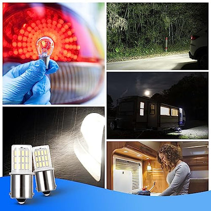 Heifymi 1156 LED Bulb 12V 24V LED Reverse Lights 1141 1003 7506 BA15S P21W Super Bright 6000K Replacement for Car Back up Tail Brake Lawn Mower Lights, 2 Pack - color: 6000K Daylight White, size: BA15S (2 Count)
