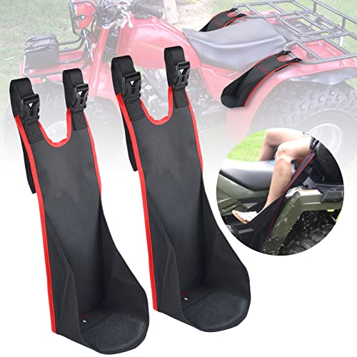 ATV Rear Passenger Foot Rest,Universal Adjustable Foldable Wear-resistant Rear Foot Pegs Compatible With Sportsman Rancher Griz (Red Piping) - color: Red Piping