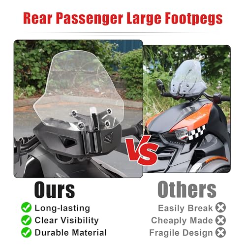 Goldfire Windshield Extension Front Extended Wind Deflector Adjustable Airflow Windscreen for Can-Am Ryker 600/900/ Rally Edition (2019-2025) & Sport Edition (2022-2025), Replace OEM #219401023