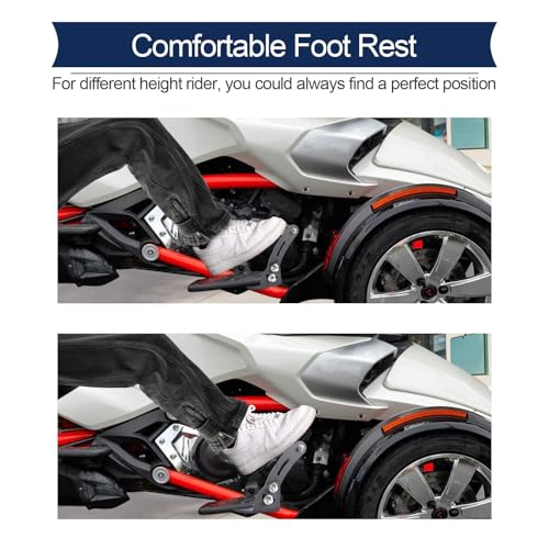 Adjustable Aluminium Driver Foot Rest Extension Highway Foot Pegs Fits For Can Am Spyder F3 Models 2015-2026 Accessories (3D Skull Design) - color: Footpegs for Spyder F3 2015-2026