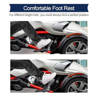 Adjustable Aluminium Driver Foot Rest Extension Highway Foot Pegs Fits For Can Am Spyder F3 Models 2015-2026 Accessories (3D Skull Design) - color: Footpegs for Spyder F3 2015-2026