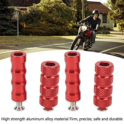 2 Pair CNC Motorcycle Knurled Shifter Peg Anti-Skid Gear Shift Brake Lever Foot Pegs Pedal 6mm Hole Front Footrests For Mounting Bolts Moto (Red) - color: Red