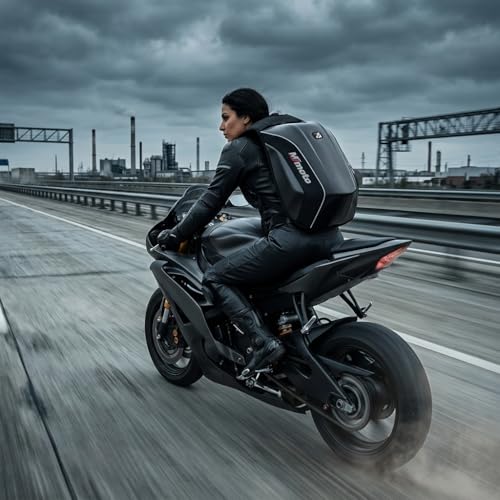 Motorcycle Backpacks for Men Helmet Bags Waterproof hard shell 30-48L Expandable Storage Travel Bag Luggage (Black) - color: Black