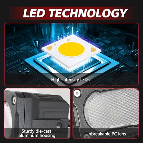 LED Pods Light Cube 3 Inch 2PCS Off Road Driving Bumper Light Bar Reverse Ditch Auxiliary Lights Backup LED Work Lights for Motorcycle Truck Pickup UTV ATV Boat 4x4 - color: White Driving Combo