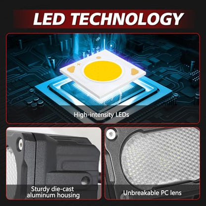 LED Pods Light Cube 3 Inch 2PCS Off Road Driving Bumper Light Bar Reverse Ditch Auxiliary Lights Backup LED Work Lights for Motorcycle Truck Pickup UTV ATV Boat 4x4 - color: White Driving Combo