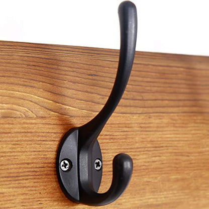 WEBI Rustic Coat Rack Wall Mount,10 Hooks,38 9/16" Long Coat Hooks Wall Mounted,16’’ Hole to Hole,Wood Coat Hanger Wall,Hook Rack Hooks for Hanging Coats,Jacket,Clothes,Hats,Brown - color: Brown Wood/Black Hook, size: 38.2 Inch-10 Hooks
