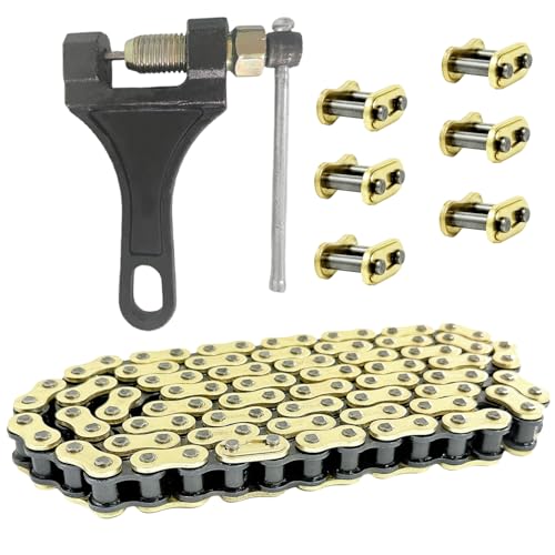 428 Motorcycle Chain 108 Links with Connecting Master Links and Chain Breaker Fit for CG125 YBR125 GS125 and More 100cc to 250cc Bikes Dirt Bike Go Kart - size: 108 Links