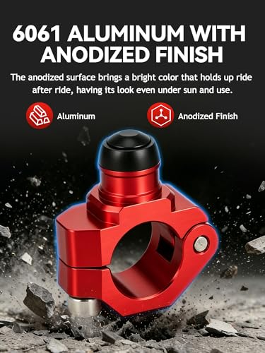 JFG RACING Dirt Bike Engine Stop Start Kill Switch Button CNC with Clampable Mounting Backplate Universal for XR CRF 50 70 100 110 150 250 Dirt Pit Bike MX Motocross Supermoto Racing ATV Quad - Red - color: Red, size: Large