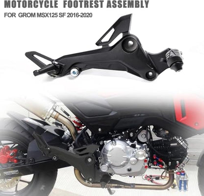 Mokuo Motorcycle Footrest Assembly,1 Pair Footpegs Kit in Alloy Aluminum Material Fit for Honda Grom Msx 2017-2020,Black Color - color: 1 Pair - Black