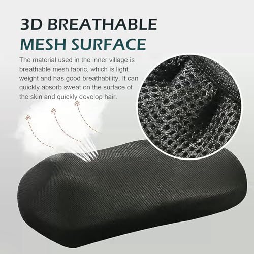 Motorcycle Seat Cover, Anti-Slip Cushion, Insulated and Breathable Honeycomb Mesh, 37.4x23.6In Moped Seat Cover (Black) - color: Black #L