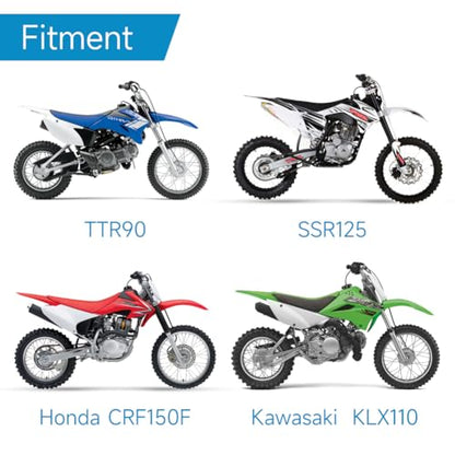 HIAORS 7/8" 22mm and 24mm Universal Motorcycle Grips Hand Grips Compatible with CRF50 CRF125 XR50 XR100 KX65 KX85 KX125 50cc 110cc 70cc Pit Dirt Bike Motocross Parts Green - color: Green