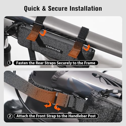 Bike Frame Bag – Water-Resistant Top Tube Bike Bag, Minimalist Bicycle Storage Pouch for Smartphone & Cards, Fits Road & Mountain Bikes
