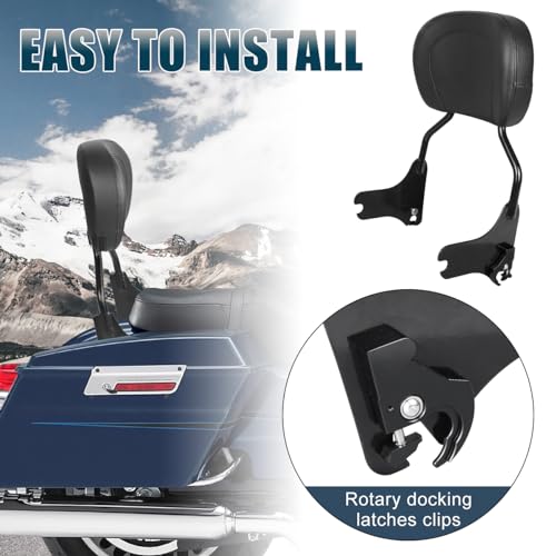 Detachable Passenger Backrest Sissy Bar With Back Rest Pad Compatible With For 1997-2008 Harley Touring Road King Street Glide Road Glide Electra Glide FLHR FLHX FLHT FLTR Sissy Bar Backrest