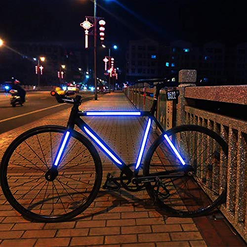 TOMALL 35.2'' Strong Reflective Stripe Stickers High-Intensity Night Visibility Reflective Decal Universal Safety Warning Diamond Grade Waterproof Self Adhesive for Car Trunk (Blue) - color: Blue