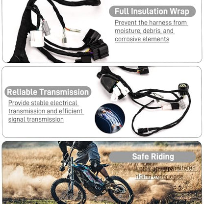Full Main Wire Wiring Harness Assy for Sur Ron Light Bee X/S, Powersport Complete Main Cable Cord Harness Assembly for Sur Ron OEM Parts