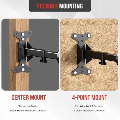 Heavy-Duty Bike Wall Mount for Garage Aluminum Alloy & Steel Folding Bicycle Rack,360° Rotation,Adjustable Hook, 66lbs Capacity Horizontal Indoor Bike Storage, for Road Mountain Hybrid Bikes - size: 1 PACK