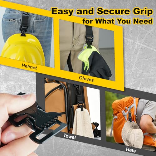MELOTOUGH Firefighter Glove Clips Strap | Glove Holder with Glove Leash Swivel Snap Hook - color: Black, size: 1 PACK