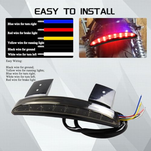 Chopped Fender Edge Light Kits Motorcycle LED Brake Taillights Integrated Turn Signals Lights 12V Tail Lights for Harley Sportster XL883N XL1200NS XL1200V XL1200X XL1200XS 2014-2024