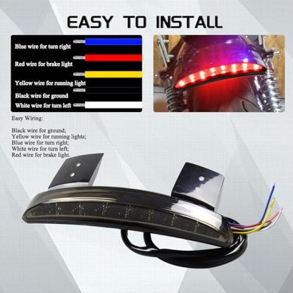 Chopped Fender Edge Light Kits Motorcycle LED Brake Taillights Integrated Turn Signals Lights 12V Tail Lights for Harley Sportster XL883N XL1200NS XL1200V XL1200X XL1200XS 2014-2024